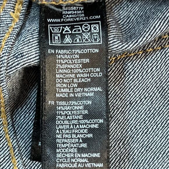 Forever 21 Denim Jean Shorts Size 27 Rolled Cuff Casual - Picture 5 of 6